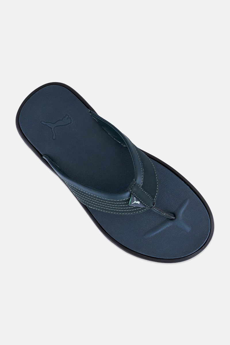 PUMA Men Brand Logo Slip On Slippers, Dark Green - Image 4